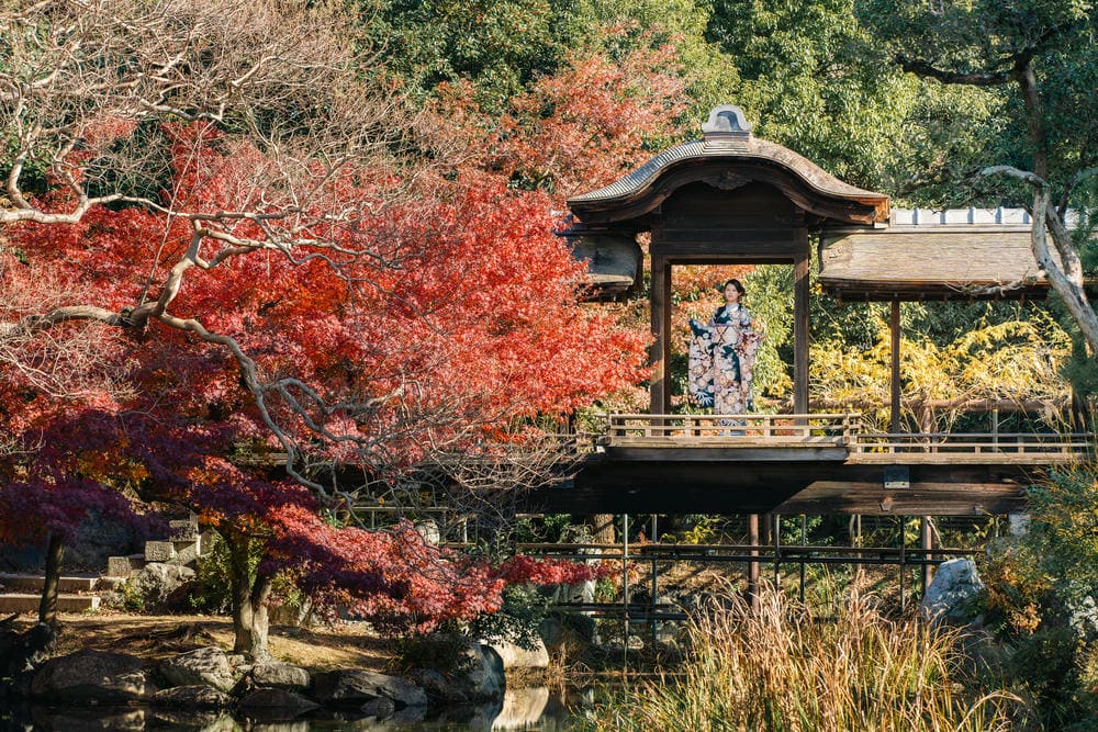 成人式前撮り京都ロケーション渉成園撮影
