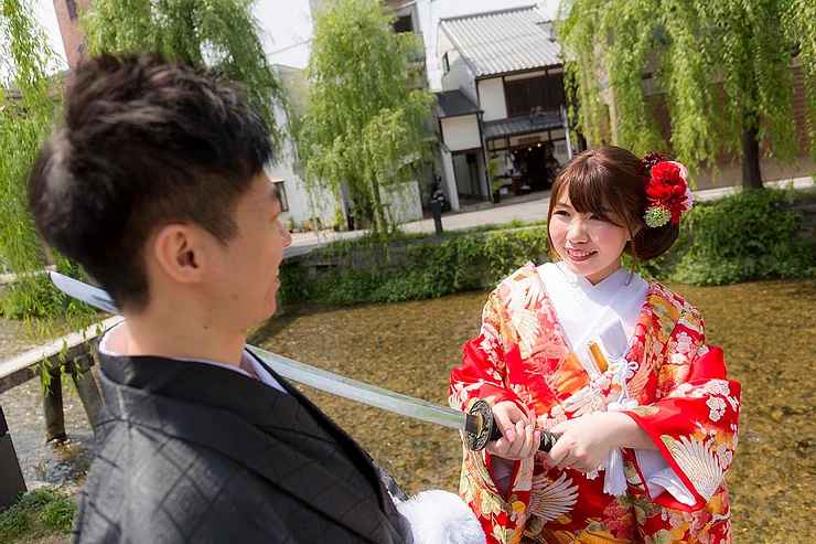 京都、祇園で婚礼前撮り