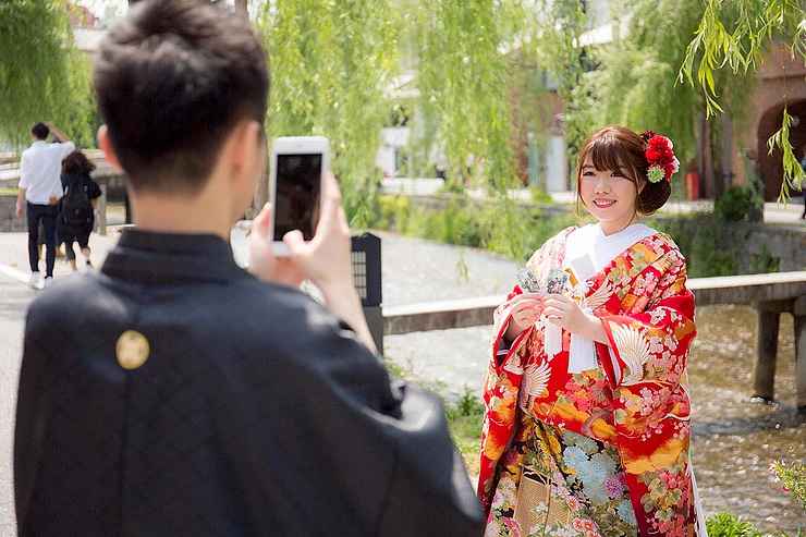 京都、祇園で婚礼前撮り