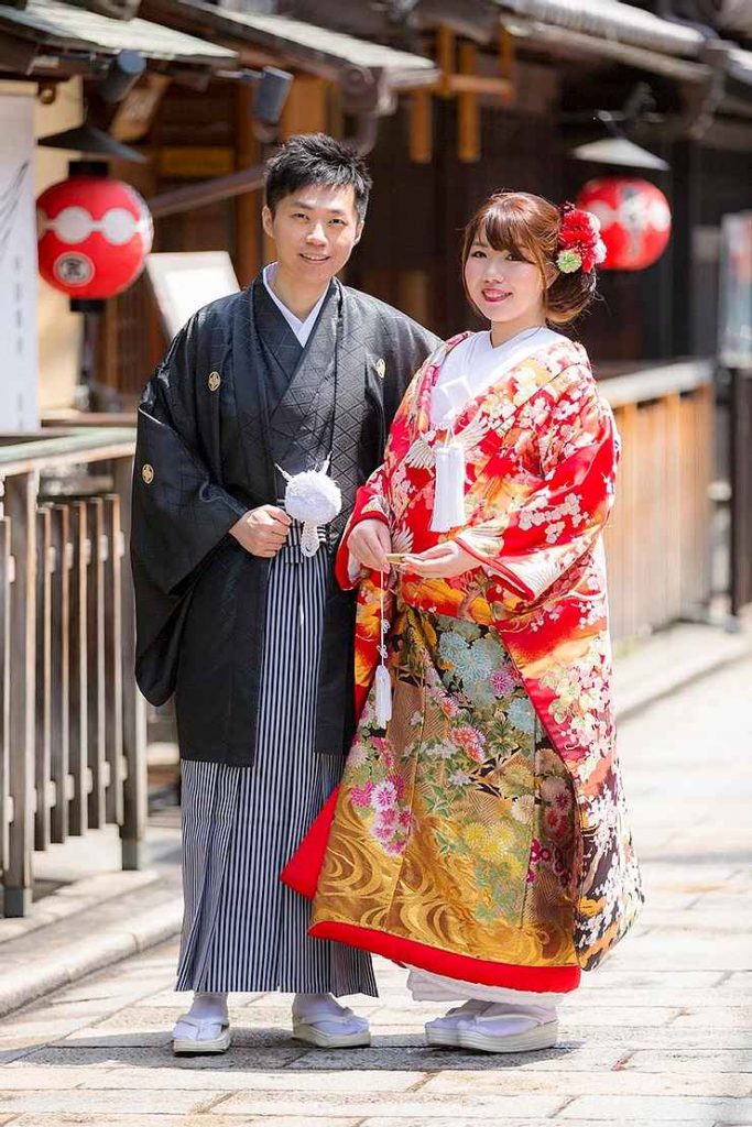 京都、祇園で婚礼前撮り