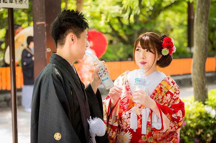 京都、祇園で婚礼前撮り