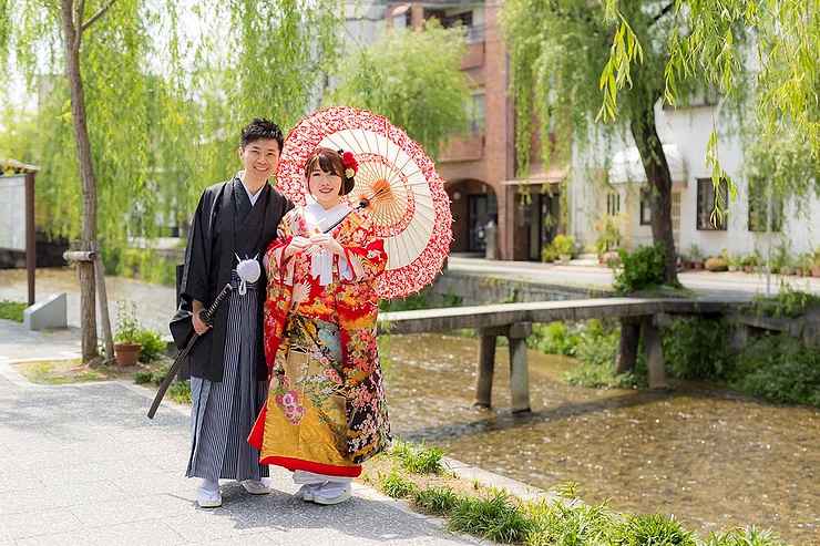 京都、祇園で婚礼前撮り